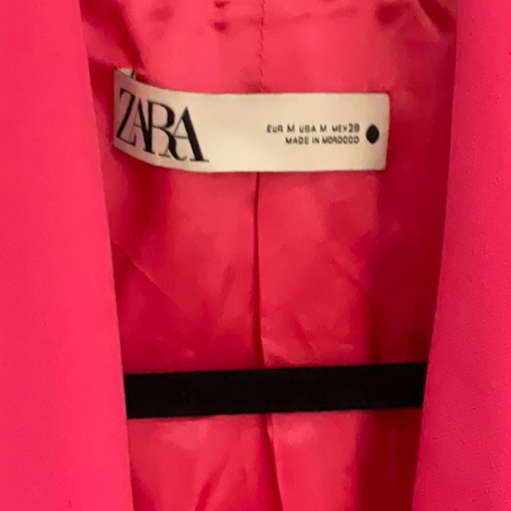 ZARA NWT Pink Medium Feather Sleeve Blazer - Picture 2 of 4